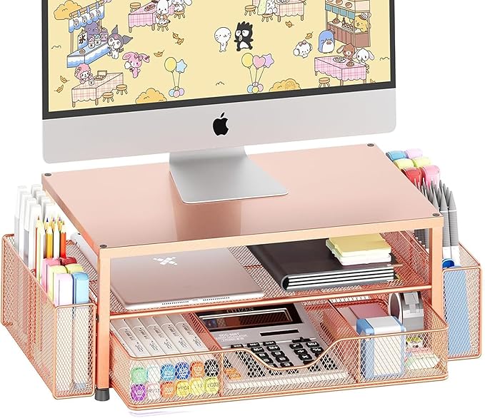 OPNICE Desk Organizers and Accessories, 2-Tier Computer Monitor Stand by OPNICE