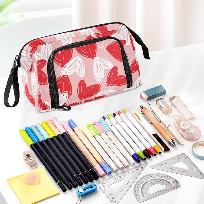 Bolaz Big Capacity Pencil Pen Case Pouch Bag School College Office Organizer - Image 5