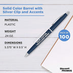 DISCOUNT PROMOS Custom Langham Ballpoint Pens Set of 100, Personalized Bulk Pack - Image 4