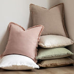 Foindtower Set of 2 Decorative Linen Fringe Throw Pillow Covers Boho Farmhouse - Image 6