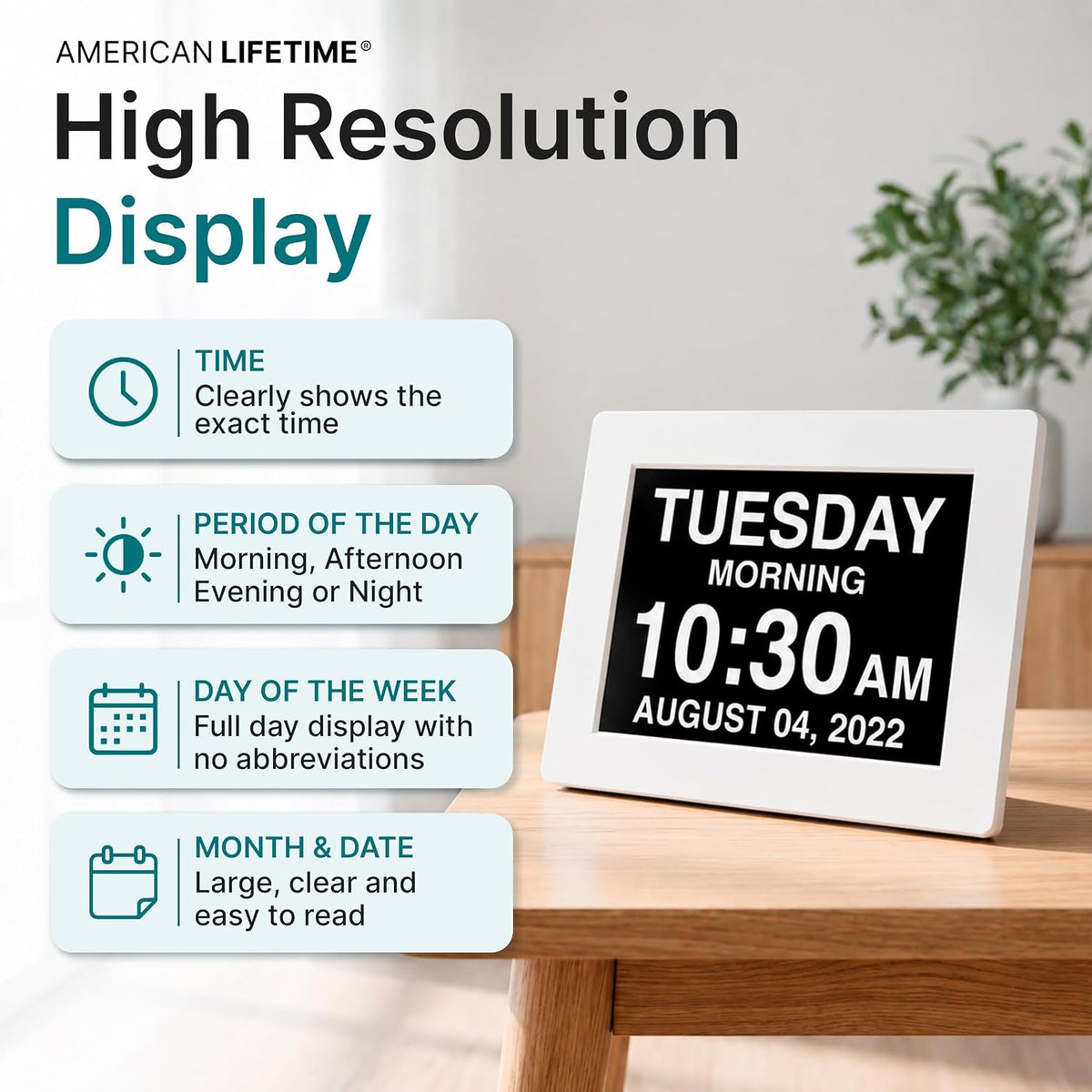 American Lifetime New 2026 Dementia Clock Large Digital Clock for Seniors, La...