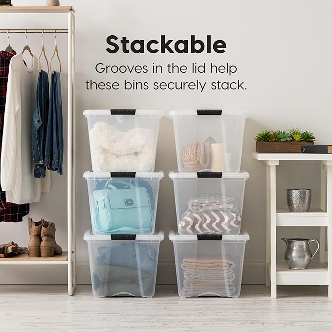 IRIS USA 6-Pack 54 Quart Stackable Storage Bins - Image 5
