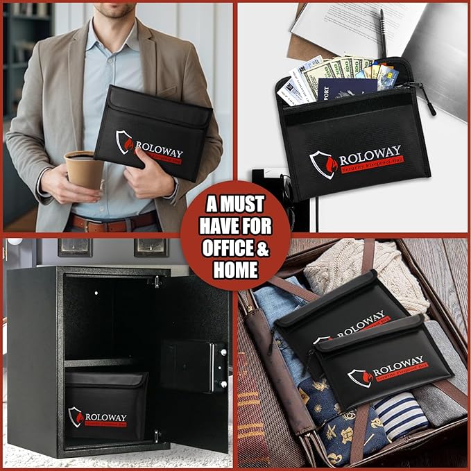 ROLOWAY Fireproof Bag 5200℉ Heat Insulated, Fireproof Money Bag - Image 7