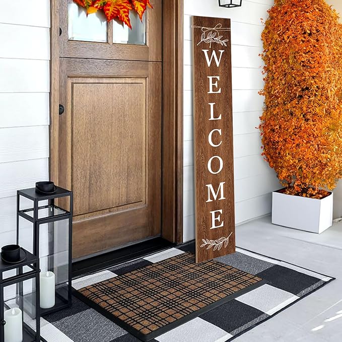 Welcome Porch Sign Decor Wooden Hanging Sign Door Porch Standing Decorative - Image 5