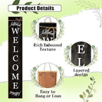 Welcome Porch Sign Decor Wooden Hanging Sign Door Porch Standing Decorative - Image 3