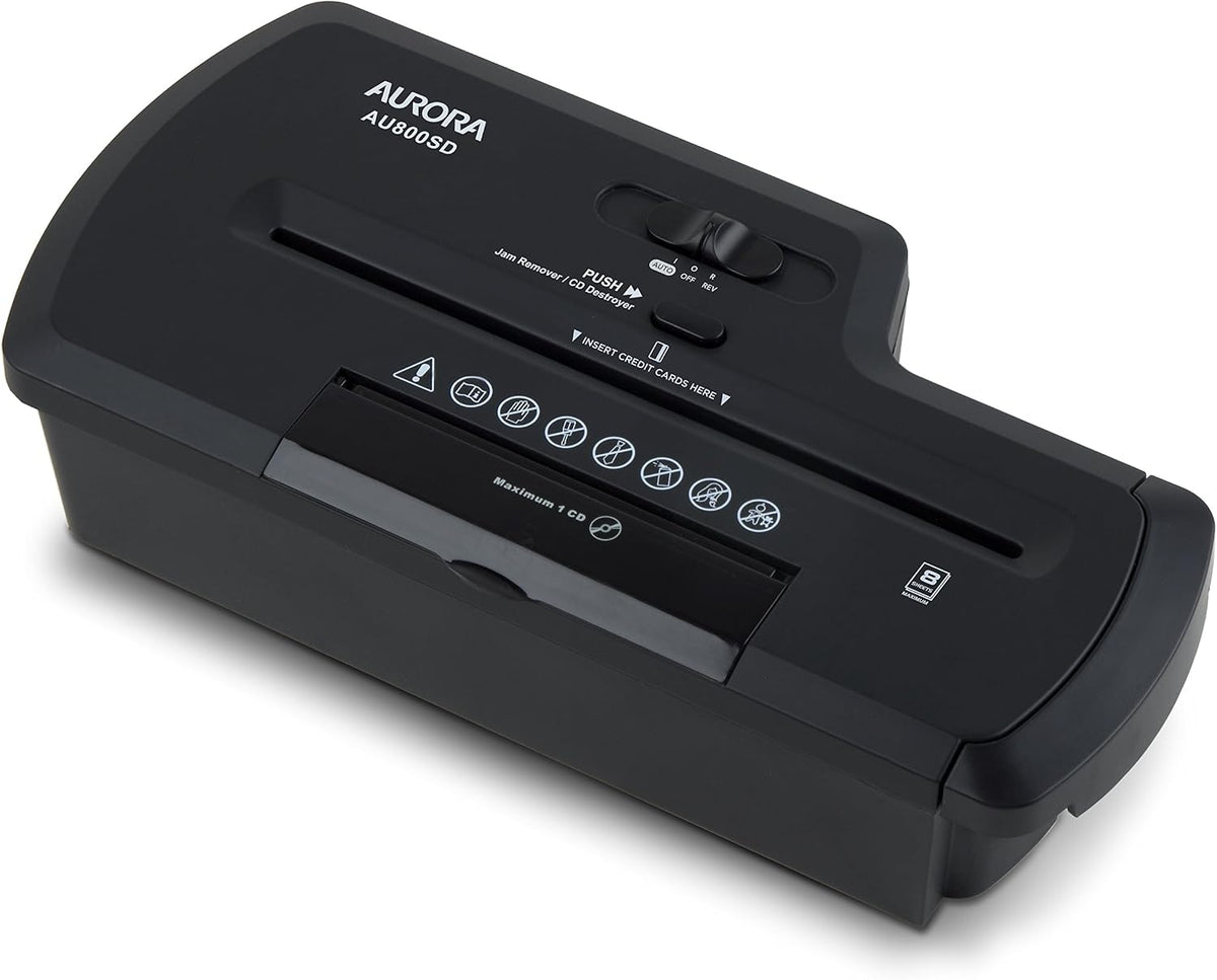 Aurora AU800SD Professional Strip Cut Paper Shredder/CD/Credit Card Shredder ...