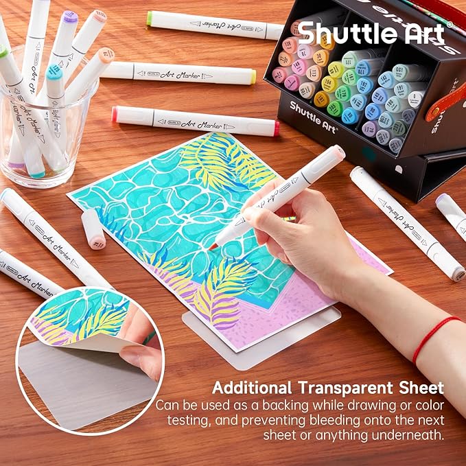 Shuttle Art Pastel Alcohol Markers Brush tip, Dual Tip Brush & Fine Tip Art - Image 7