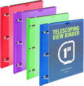 WOT I 1 Inch Telescoping 3 Ring Binder 4 Pack, Expandable Flexible Binder by WOTI