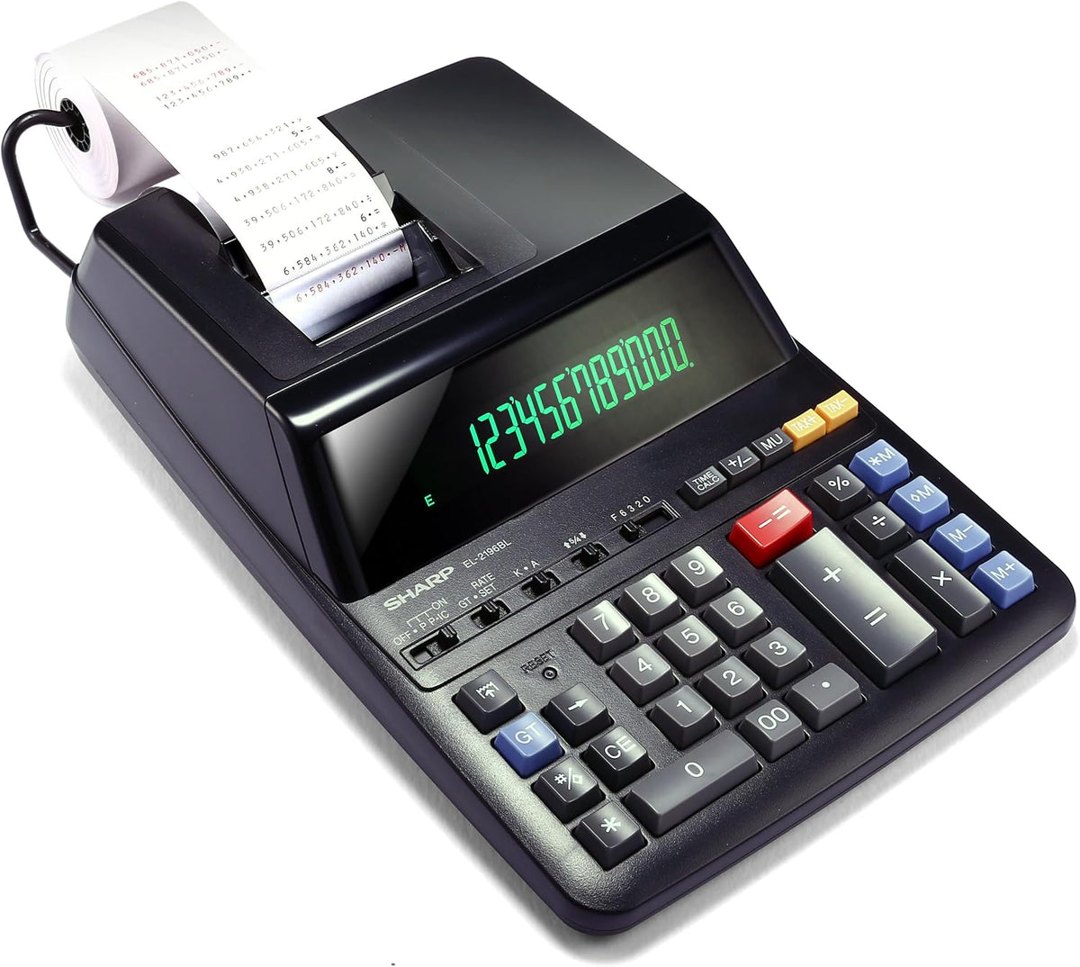 Sharp 12-Digit Print Calculator Desktop Size Adding Machine, Large Easy-to-Read