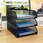 Natwind 3-Tier Desk Organizer, Desk Accessories, Stackable Paper Tray, Metal