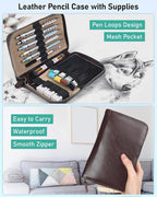 Nicpro Blocky Gear Metal Mechanical Pencil Set in Leather Case, 0.9&2mm Lead - Image 3