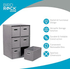 BIRDROCK HOME Linen Cube Organizer Shelf w/ 6 Storage Fabric Bins - Image 5