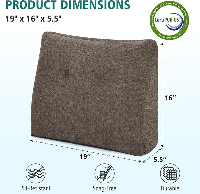 TANYOO Back Support Pillow for Recliner Soft Dual Layer Lumbar Support Pillow - Image 6