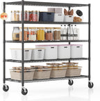 Homdox 5 Tier Storage Racks and Shelving, 3000LBS Commercial Adjustable Wire
