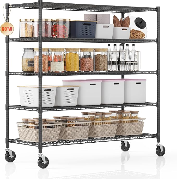 Homdox 5 Tier Storage Racks and Shelving, 3000LBS Commercial Adjustable Wire by HOMDOX