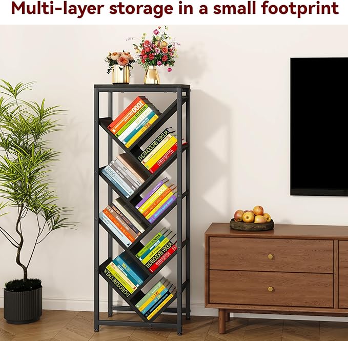 IBUYKE 9 Tier Tree Bookshelf, Floor Standing Wood Bookshelf - Image 4