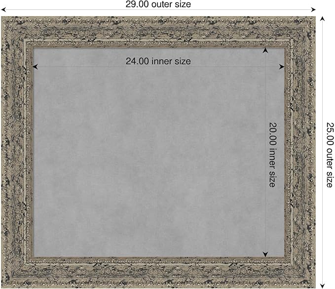 Amanti Art Silver Framed Magnetic Board 25x29 Medium Vision Board - Image 2