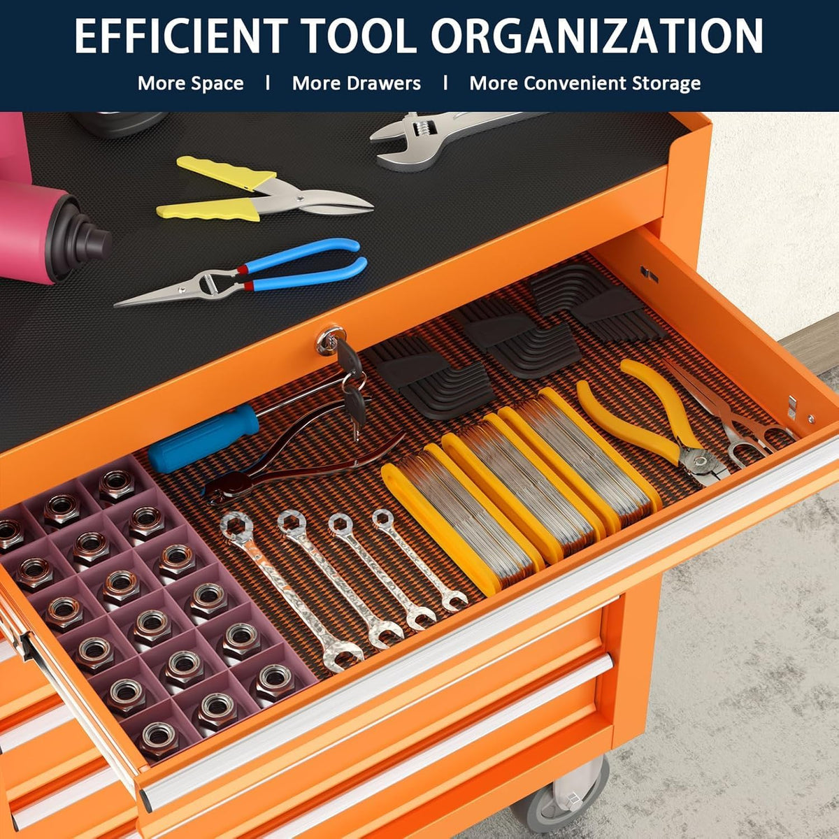 7-Drawer Metal Rolling Tool Chest with Wheels,Tool Storage Cabinet with Locki...