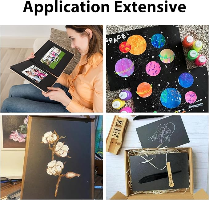 OcePor 100 Sheets Black Cardstock 8.5” x 11”, 92lb/250gsm Black Card Stock - Image 7