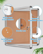 Mifuro 2 Pack 38"x38" Enclosed Bulletin Board, Lockable Weather-Resistant - Image 3