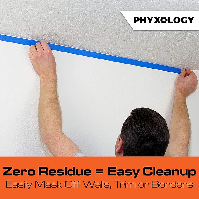 No-Residue 1 Inch, 60 Yard Blue Painters Tape 4 Pk. Easy-Tear, Pro-Grade - Image 4