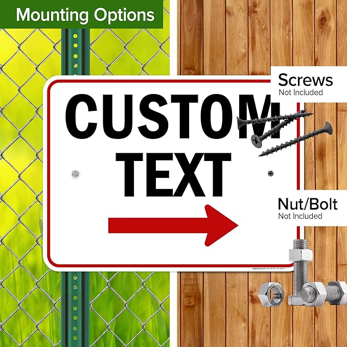 Custom Arrow Directional Sign, Right Arrow, 18x24 Inches, Rust Free .063 - Image 5