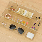 WOWBOX 12 Pack Clear Drawer Organizer Set, Acrylic Drawer Storage Trays - Image 6
