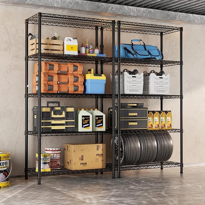 SINGAYE 5 Garage Shelving Wire Storage Heavy Duty Shelves 1750LBS Shelving Unit - Image 7