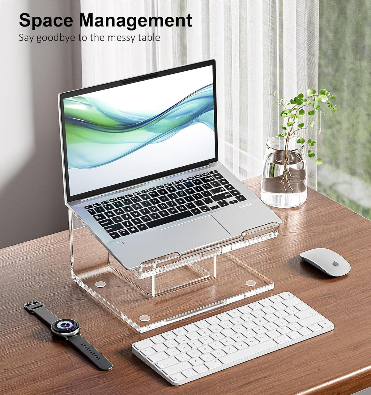 FUCDTEFC Acrylic Laptop Stand for Desk, Laptop Riser for 10-17.3 Inch Laptops...
