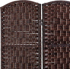 HOMCOM Room Divider, 3 Panel Folding Privacy Screen, 6FT Tall Portable Wicker - Image 8