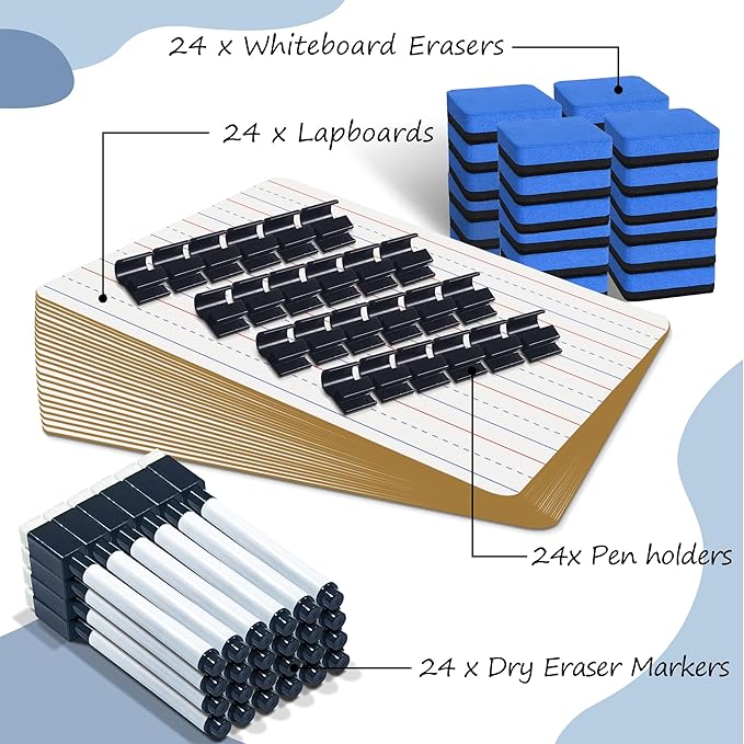 24 Pack Dry Erase Boards, Education Teacher Classroom, Mini Portable Learning - Image 5