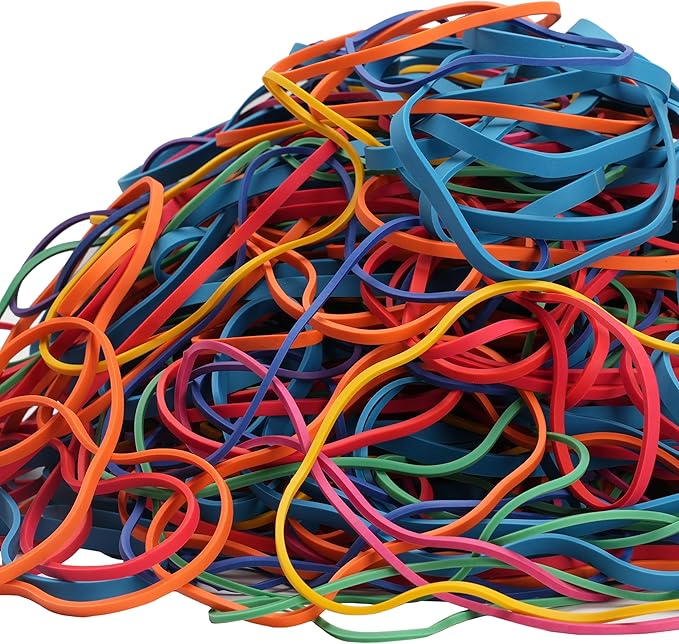 Rubber Bands Assorted Sizes Multicolor 0.5lbs 4 sizes large rubber bands heavy - Image 4