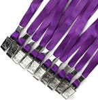 Beebel Purple Lanyards 100 Pack Nylon Flat Badge Lanyard - Image 6