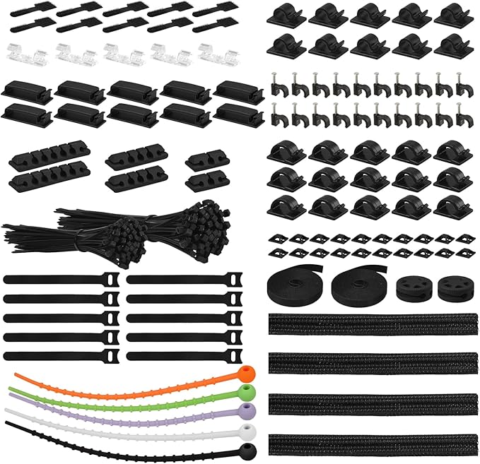 319pcs Cable Management Organizer Kit, Desk Cord Organizer, 98 Adhesive Cable by Limcfc