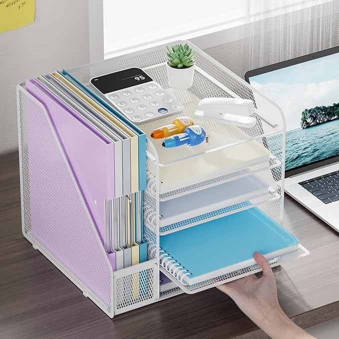 Marbrasse Desk Organizers and Accessories, 5-Tier Paper Letter Tray Organizer - Image 3
