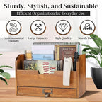 Flexzion 3 Tier Wooden Desk Organizer - Image 3