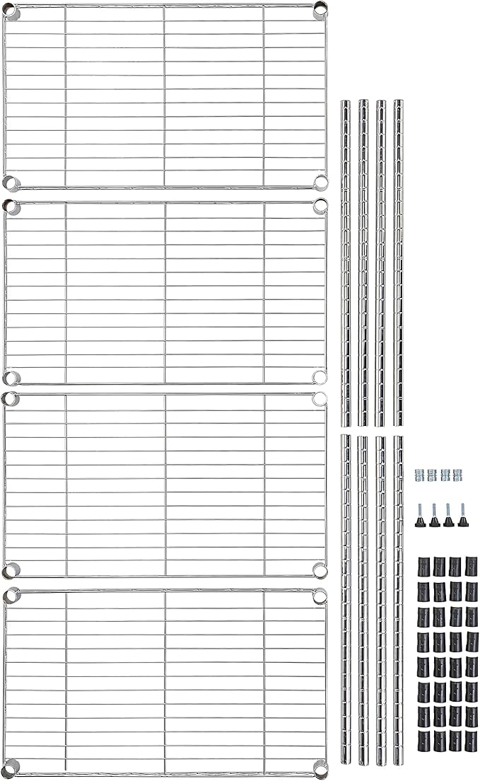 Amazon Basics 4-Shelf Adjustable, Storage Shelving Unit, Steel Organizer Wire - Image 8