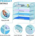 Marbrasse 4 Tier Paper Organizer Letter Tray - Image 4