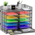 Marbrasse 7 Tier Desktop Literature Organizer, Mesh Paper Organizer, Desk by Marbrasse