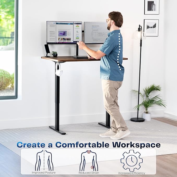 VIVO Electric 48 x 30 in Rustic Standing Desk, Memory Height Adjustment - Image 4