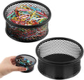 LOQJSS 2PCS Mesh Paper Clip Holder for Desk, Stackable Paper Clip Organizer | Mesh Paperclip Dispenser Organizer with Non-Slip EVA Pad,Paperclip Holder for Office School Binder Box