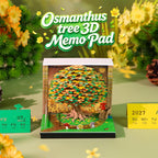 3D Time Piece Calendar, 2027 Desk Calendar With LED Light, 3d Tree Memo Pad Creative Desk Calendar, Christmas Gift for Colleague Friend, Desktop Decoration (Osmanthus Tree)