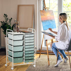 GOFLAME 15-Drawer Rolling Storage Cart, Craft Storage Cart - Image 8