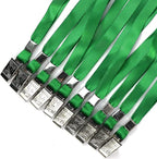 Beebel Green Lanyards 100 Pack Nylon Flat Badge Lanyard - Image 5