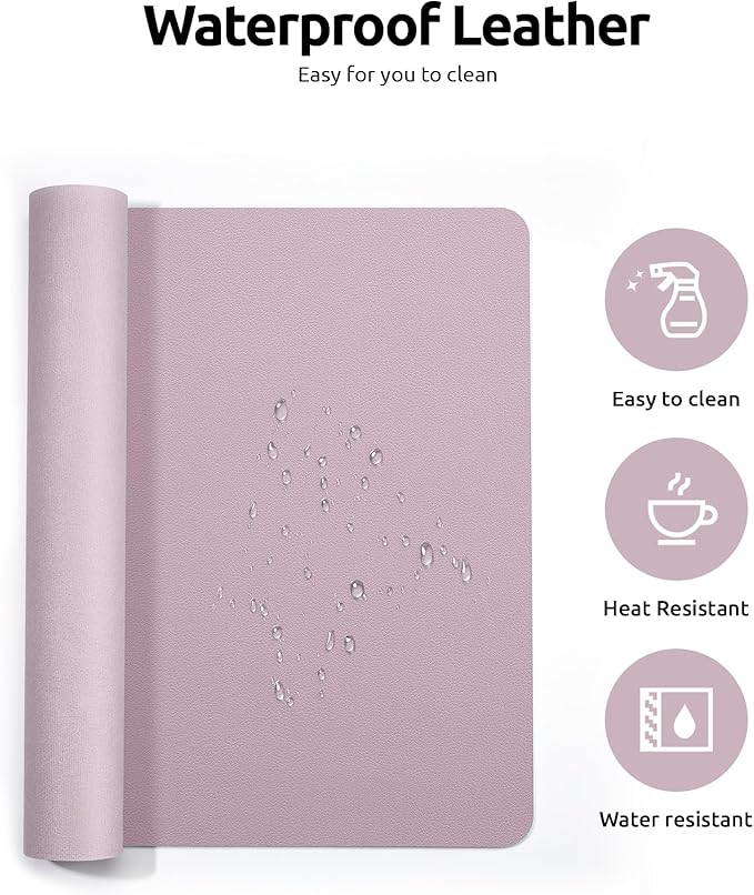 YSAGi Leather Desk Protector, Office Mat, Large Mouse Mat, Non-Slip PU Leather - Image 4