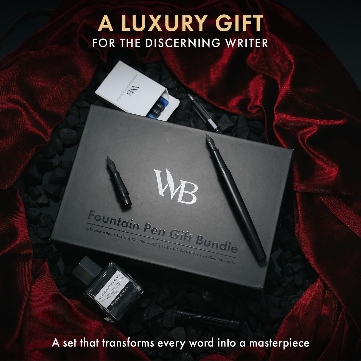 Wordsworth & Black Fountain Pen Gift Set, Medium & Extra Fine Nib,All...