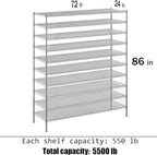 Regal Altair 24" Deep x 72" Wide x 86" Height Wire Shelving Kit | 10-Tier | NSF - Image 3