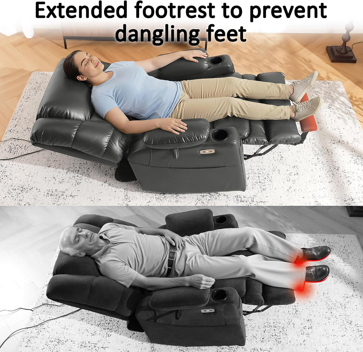 MCombo 3 Motor Lay Flat Power Lift Recliner for Elderly, Medium-Wide, R7524