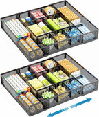 Marbrasse Expandable Desk Drawer Organizer, Mesh Drawer Organizer Tray by Marbrasse