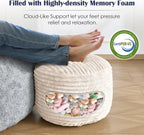 shouren stuffed round ottoman,pouf ottoman foot rest,20 x, side view